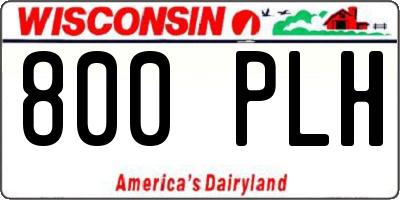 WI license plate 800PLH