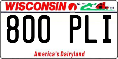 WI license plate 800PLI