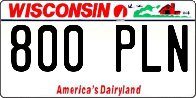 WI license plate 800PLN