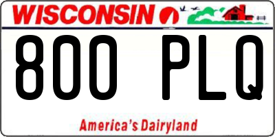 WI license plate 800PLQ
