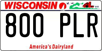 WI license plate 800PLR