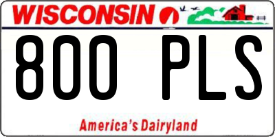 WI license plate 800PLS