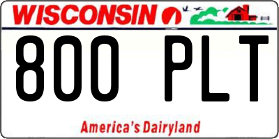 WI license plate 800PLT