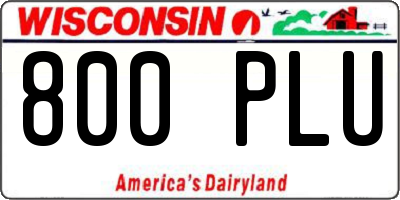 WI license plate 800PLU