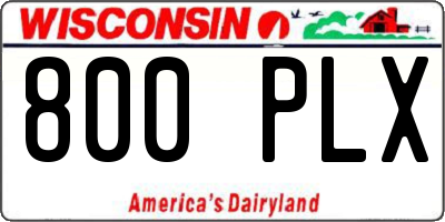 WI license plate 800PLX
