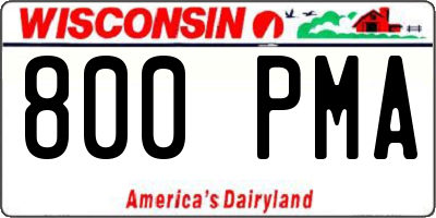 WI license plate 800PMA