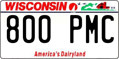 WI license plate 800PMC