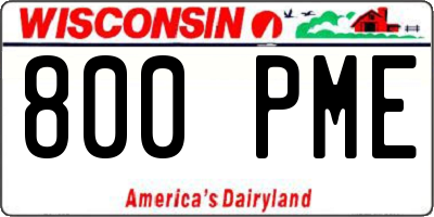 WI license plate 800PME