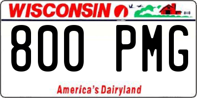 WI license plate 800PMG
