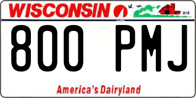 WI license plate 800PMJ