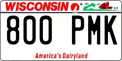 WI license plate 800PMK