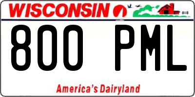 WI license plate 800PML