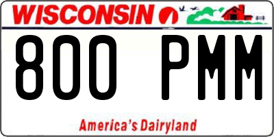 WI license plate 800PMM