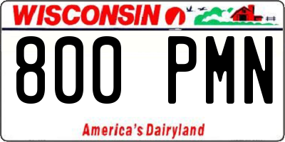 WI license plate 800PMN
