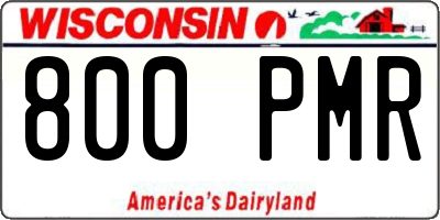 WI license plate 800PMR