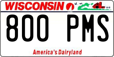 WI license plate 800PMS