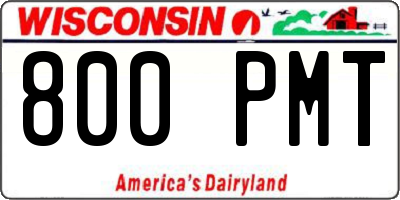 WI license plate 800PMT