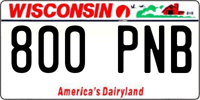 WI license plate 800PNB