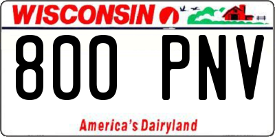 WI license plate 800PNV