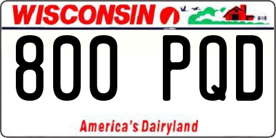 WI license plate 800PQD