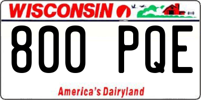 WI license plate 800PQE