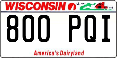 WI license plate 800PQI