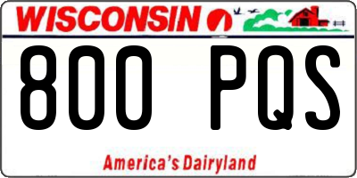 WI license plate 800PQS