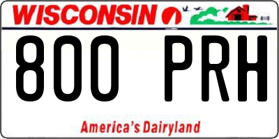 WI license plate 800PRH