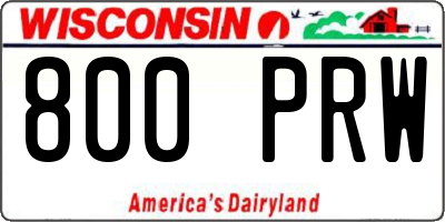 WI license plate 800PRW