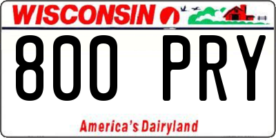 WI license plate 800PRY