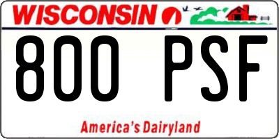 WI license plate 800PSF