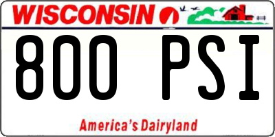 WI license plate 800PSI