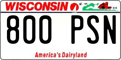 WI license plate 800PSN