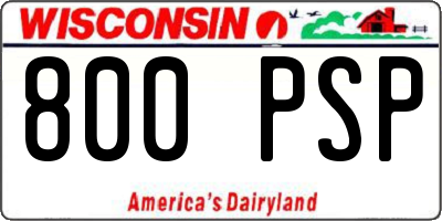 WI license plate 800PSP
