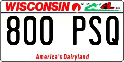 WI license plate 800PSQ