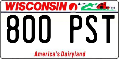 WI license plate 800PST
