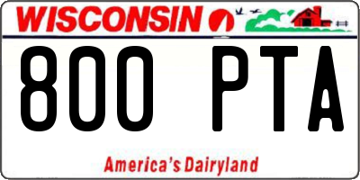 WI license plate 800PTA