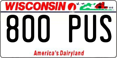WI license plate 800PUS