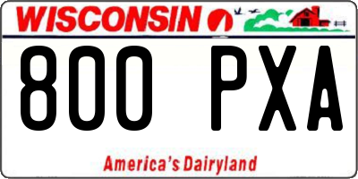 WI license plate 800PXA