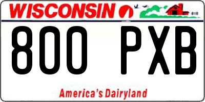 WI license plate 800PXB