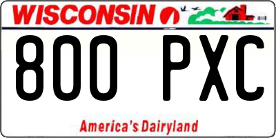 WI license plate 800PXC