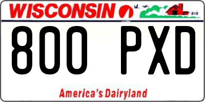 WI license plate 800PXD