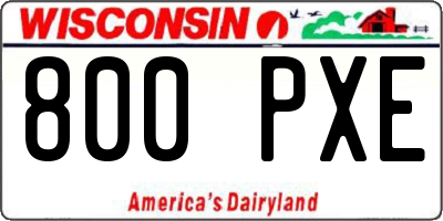 WI license plate 800PXE