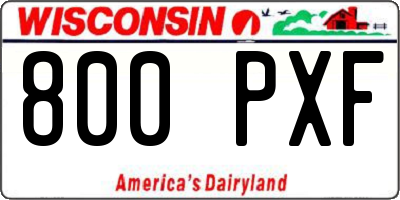 WI license plate 800PXF