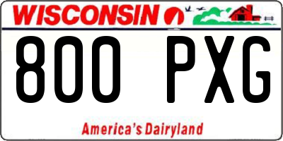 WI license plate 800PXG