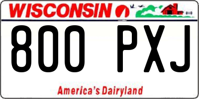 WI license plate 800PXJ
