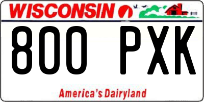 WI license plate 800PXK