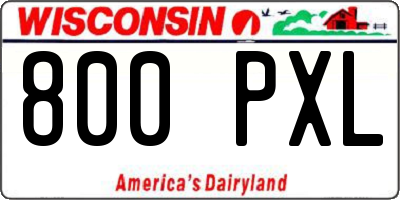 WI license plate 800PXL