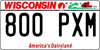 WI license plate 800PXM