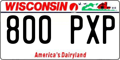 WI license plate 800PXP